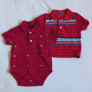 tommy hilfiger 2-pack cotton polo t-shirt & bodysuit bundle 6-9 months baby boy